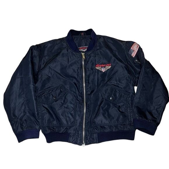 Vintage 80s Snap On Satin Bomber Jacket Large Made In Korea Large - Picture 6 of 12